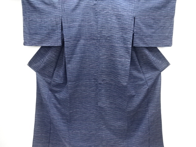 JAPANESE KIMONO / MAWATA OJIYA TSUMUGI / HITOE / WOVEN WAVY STRIPE